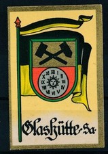 Figurina sigarette cosmo 1932: stemma e bandiera: vetreria in Sassonia