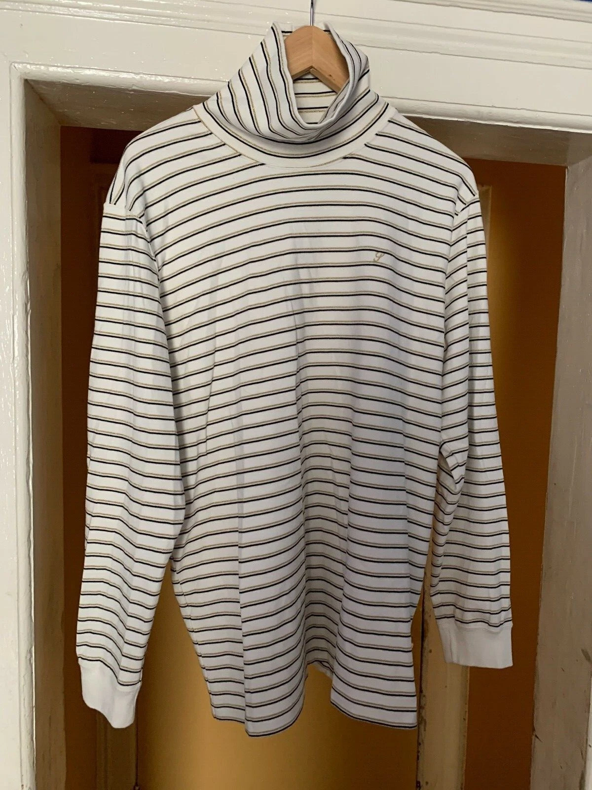 Pull col roulé rayé doré Supreme FW16 taille L (lire description)