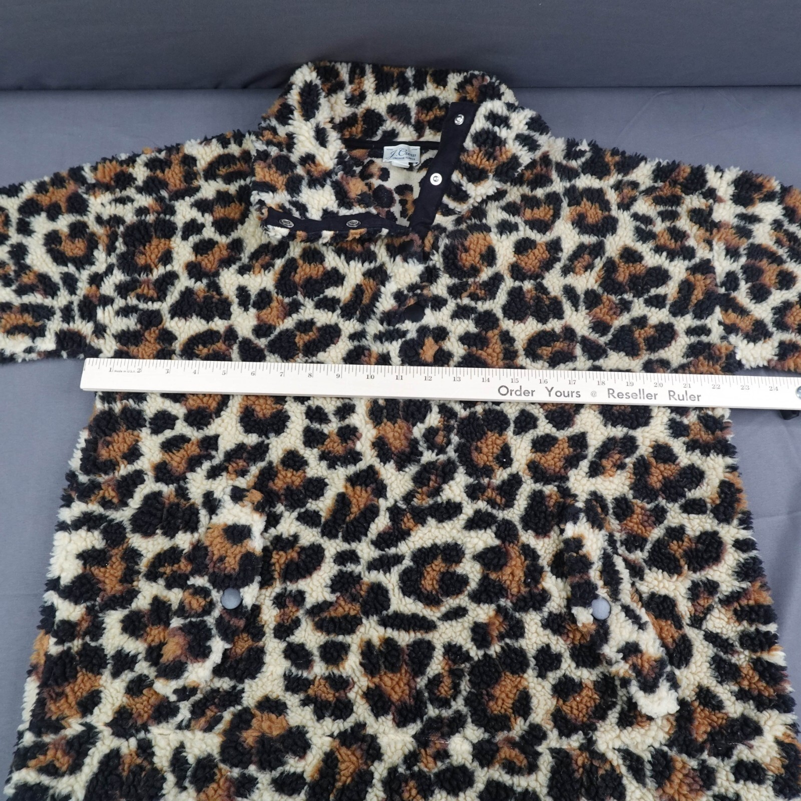 J Crew Womens Jacket Medium Leopard Print Sherpa … - image 12