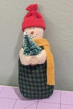 Hearts & Ivy Snowman plush stuffed figure 4" Hearts and Ivy Ornament Mini