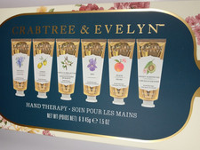 Crabtree Evelyn Hand Therapy Gift Set NEW in Magnetic Box 6 Tubes x 45g/1.5 Oz