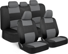 Polypro Car Seat Covers Full Set In Gray On Black For Autos Trucks Vans Suvs Polypro Car Seat Covers Full Set In Gray On Black For Autos Trucks Vans Suvs