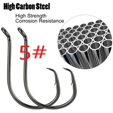 100pcs Circle Fishing Hooks 5# 5/0 Ultra Sharp Carbon Steel Octopus Offset*****/