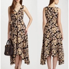 Marc by Marc Jacobs Lou Lou Flower V-Neck Dress in Normandy Blue Size 4 Designer