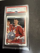 1990 Upper Deck French Scott Niedermayer RC  PSA 7