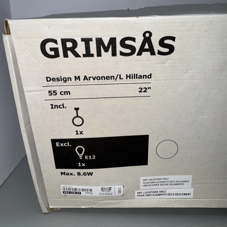 Nuevo en Caja Abierta IKEA Grimsas 22" Blanco Floral Lámpara Colgante Luz 404.128.34 Foto 3 de 4