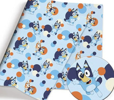 Bluey Bingo children character polyCotton Fabric Half Yard 18  x 55   42018