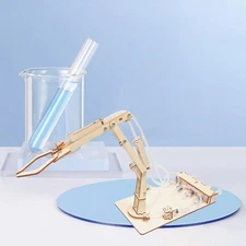 Hydraulic Robotic Arm 3D Wood Puzzle Assembly Science Education Toy Crafts