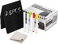 4" x 3" Mini Chalkboard Signs for Food, 28 Pack Table 4"x3", Black 