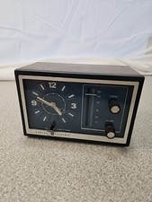 Vintage GE General Electric AM Clock Radio Woodgrain Tested Working Retro