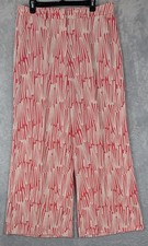 New York Company Wide Leg Stretchy Dress Pants Womens Size 12 White And Red