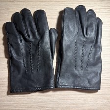 Vintage GATES Black Leather Cashmere Lined Driving Gloves men's size S
