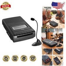 Vintage Cassette Recorder, Shoebox Tape Player, Clear Mic, Aux Input, AC/Battery