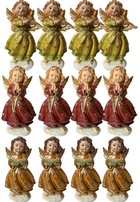 Dekoengel Weihnachtsschmuck Figuren 12er Set 13cm Engel Weihnachten Detailgetreu
