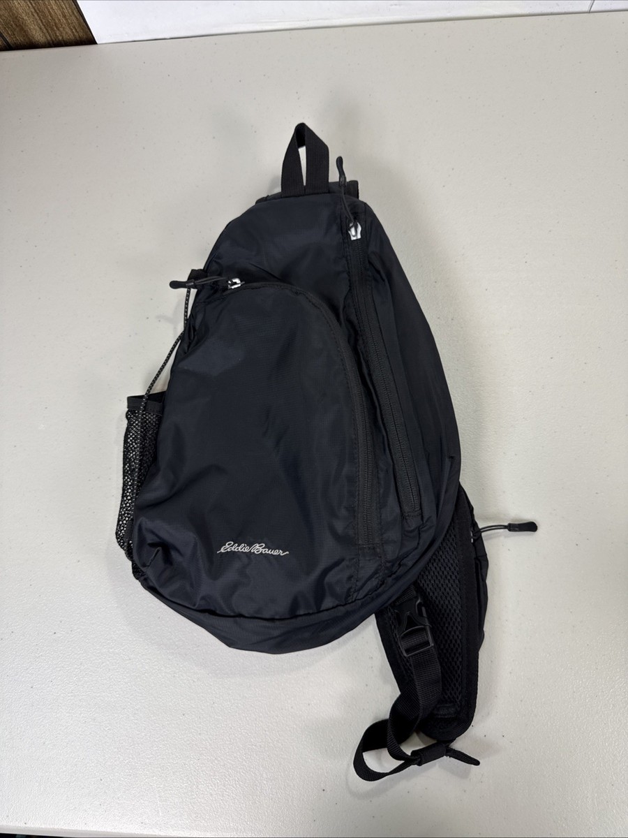 90s 00s Eddie Bauer ワンショルダー バッグ Eddie Bauer Black Sling Backpack Crossbody Daypack Single Strap