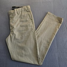 Banana Republic Men 32X34 32X32 Slim Fit Brown Check Dress Pants
