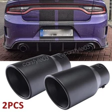 2PCS Exhaust Pipe Tip Rear Tail Throat Muffler Tailpipe For Dodge Charger