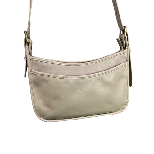 Hobo Brand Beige Leather Shoulder Bag Crossbody Strap Adjustable Zip Top - Picture 3 of 10