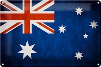 Schild Blech 30X20Cm - Made In Germany - Flagge Australien Fahne Metall Deko Ble
