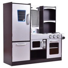 Kids Cooking Pretend Play Toy Children Playset Wooden Kitchen Set Christmas Gift