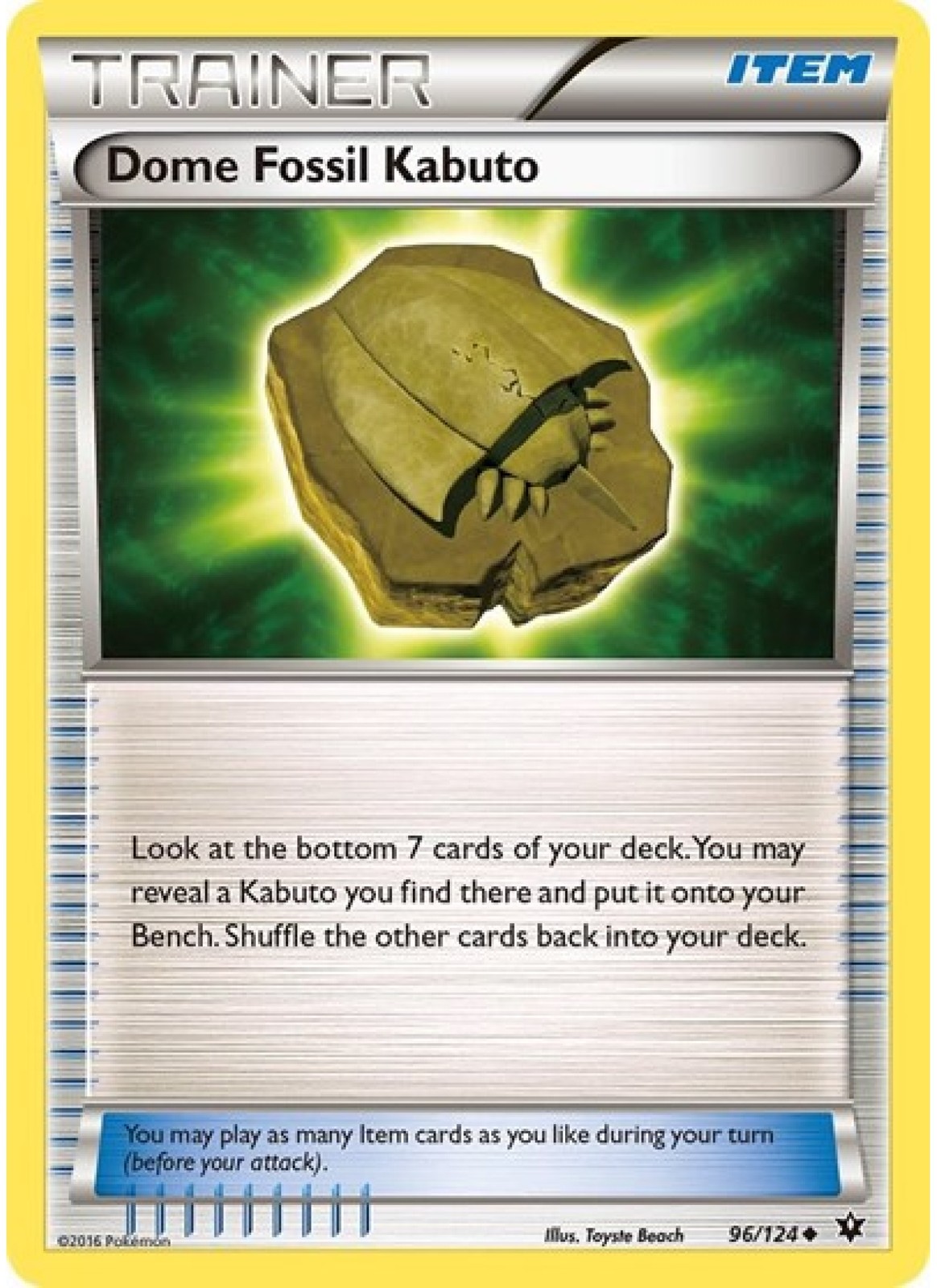 Dome Fossil Kabuto #96/124 Fates Collide NM