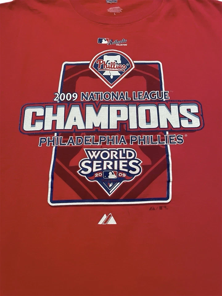 Philadelphia Phillies 2009 NL Champions vintage majestic t shirt Size Large - Image 3 of 4