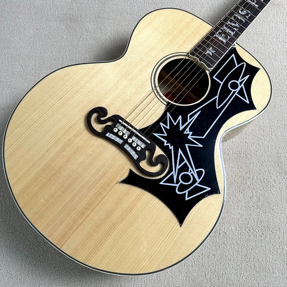 Acoustic Acoustic Guitar 20 Pins 6 Strings 43 inch Folk Guitar Acoustic Guitar - Image 2 of 4