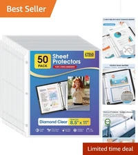 Durable 8.5 x 11 Top Loading Document Sleeves - 50-Pack for Versatile Protection