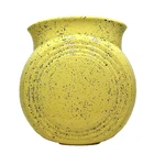 Fiesta Millennium II Vase Yellow Speckled 2 Disc Pottery Art Deco 8 1/2" Tall
