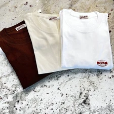 Bronson Non Stock Tubular T-Shirt L 💯% cotton LOT OF 3 Brown, Beige, White