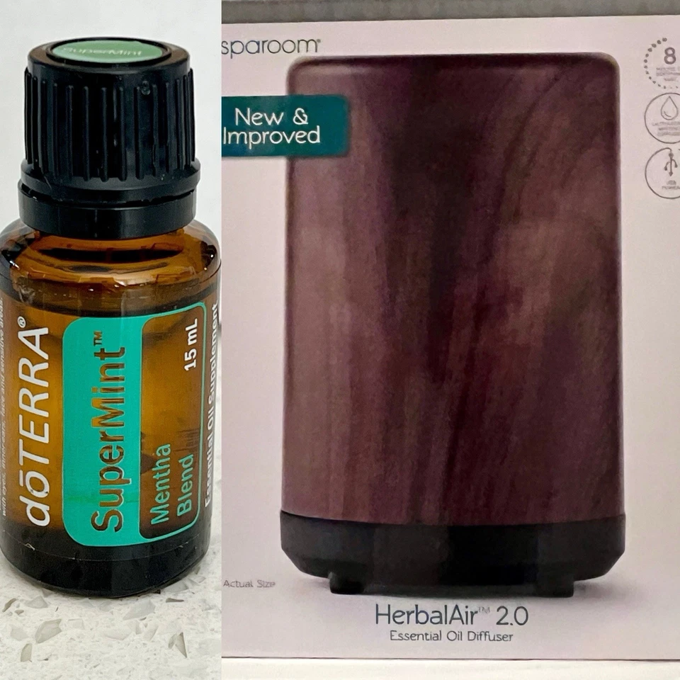 Essential Oil SpaRoom HerbalAir 2.0 Diffuser & doTERRA Supermint 15ml combo NEW - Image 3 of 4