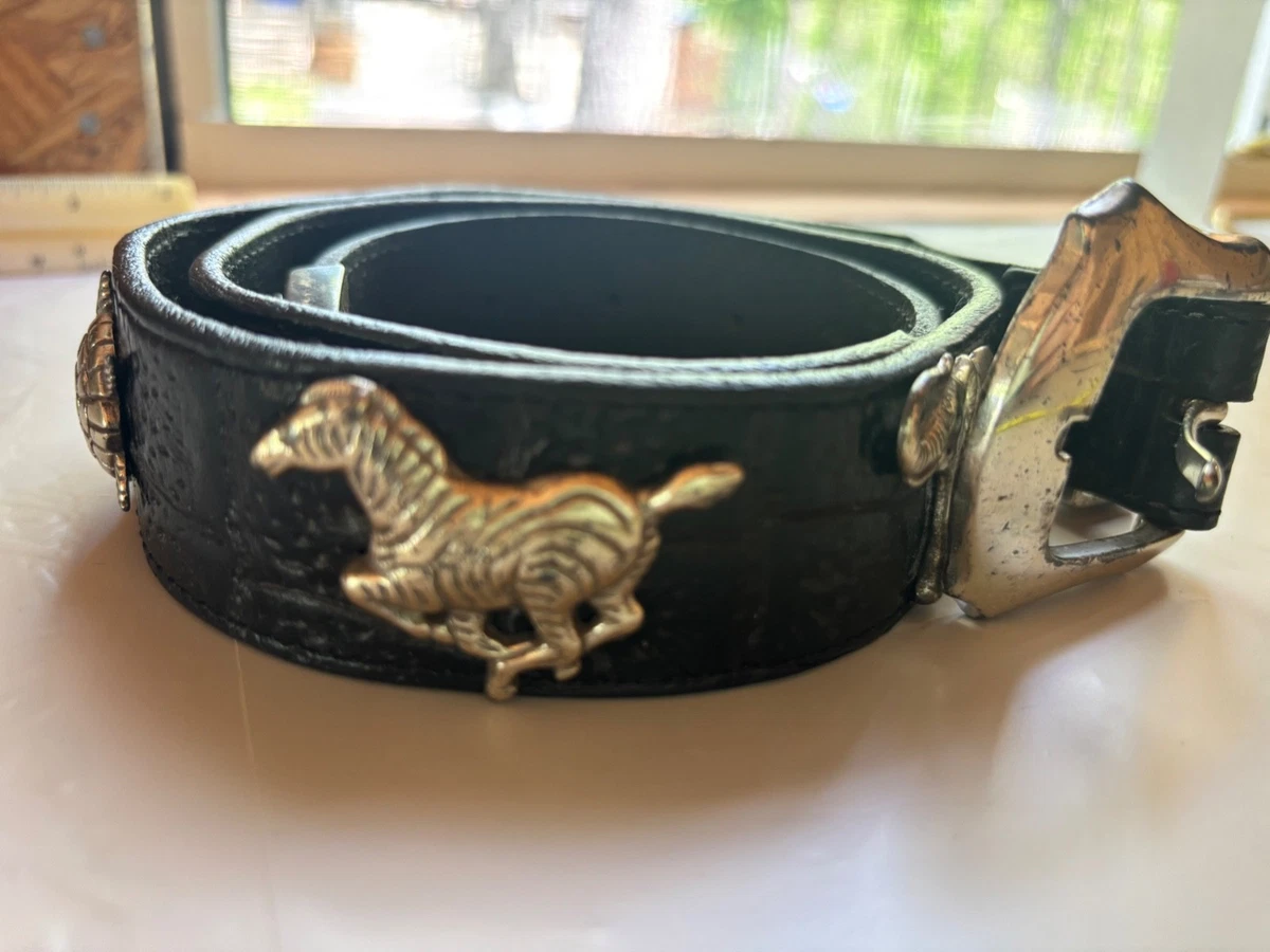 Vegan Leather Animal Print Western Concho Statement Belt Women main image 2
