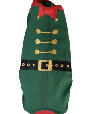 Wonderland Pet Dog Pajamas Medium Up To 40 Lbs Green Santa s Elf Christmas NWT