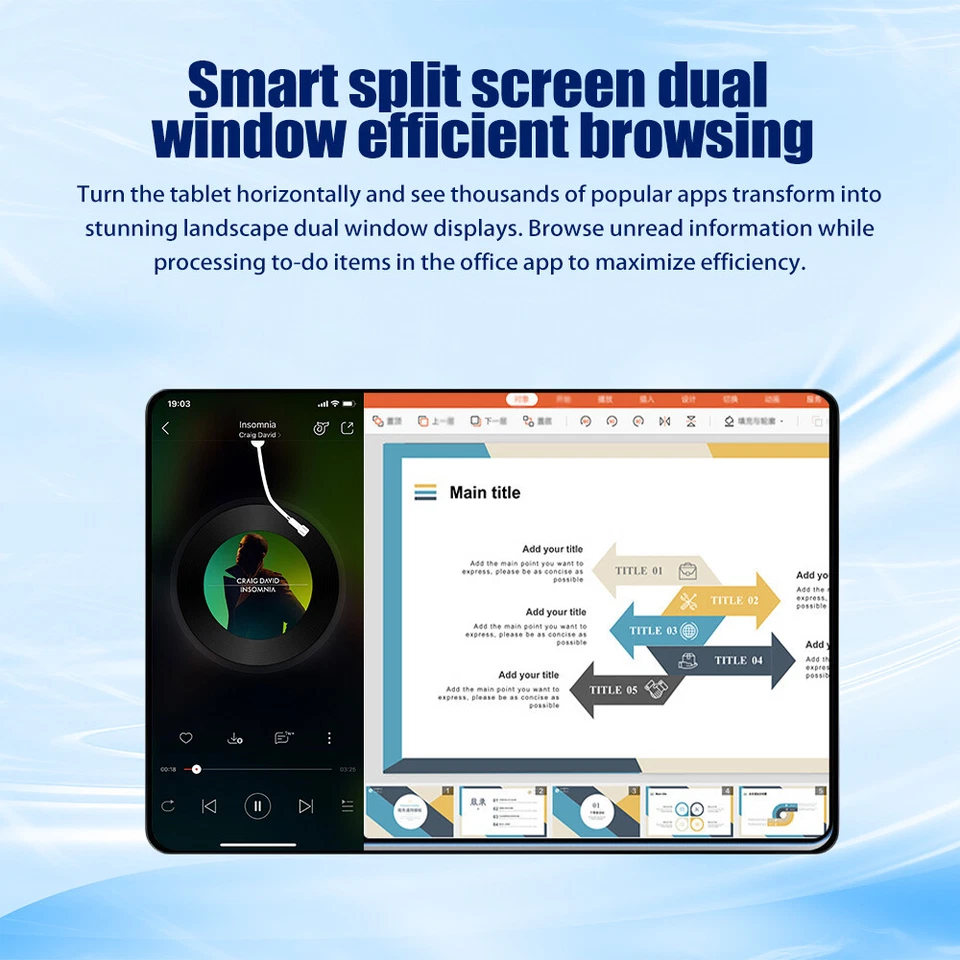 10" Tablet Android 64GB ROM 4GB RAM WIFI Quad-Core Tablet Dual Camera with Mouse - Image 2 of 4