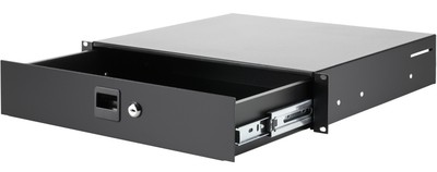 2 HE ADAM HALL Rackschublade mit VOLLAUSZUG u. Schloss Schublade 19''-Rack-Drawer