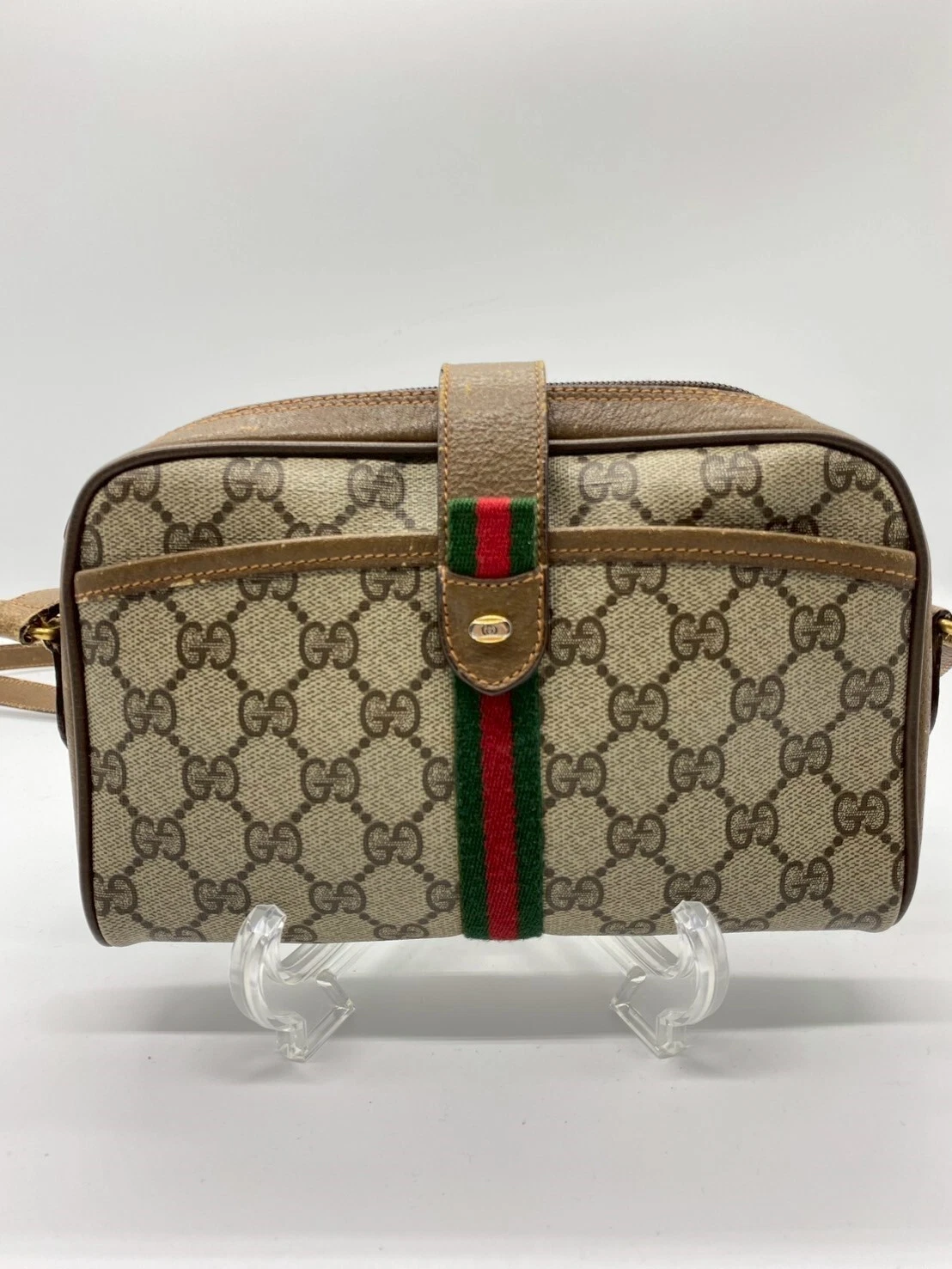 Borsa a tracolla Gucci vintage GG PVC linea sherry autenticità