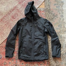 Paradox Rain Coat Hooded Black Polka Dots Size Small - Light Weight