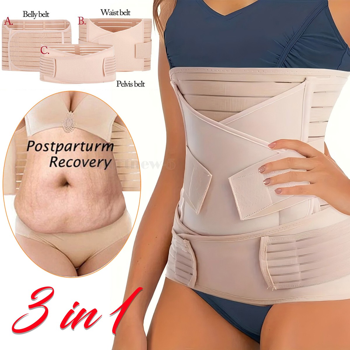 3-in-1 Postpartum Recovery Belt Belly Bands Maternity Postnatal