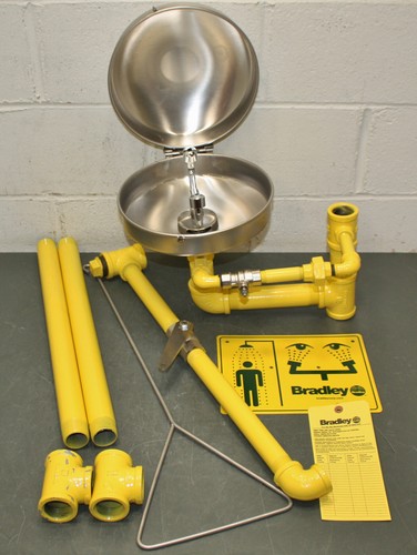 PARTIAL - Bradley Drench Shower With Eyewash Bowl S19-310DC, Yellow