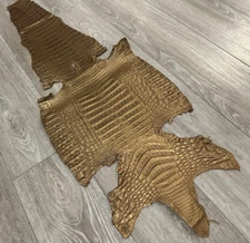 Copper Genuine Caiman Crocodile belly Hide Leather Skin real alligator Croc 587