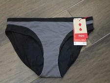 THINX ULTRA SOFT MODERATE ABSORBENCY GRAY BIKINI PERIOD PANTIES SIZE 2X