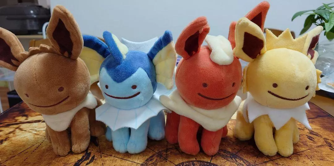 Pokemon Ditto Transform Plush Eevee Jolteon Flareon Vaporeon Original Japan  F/S