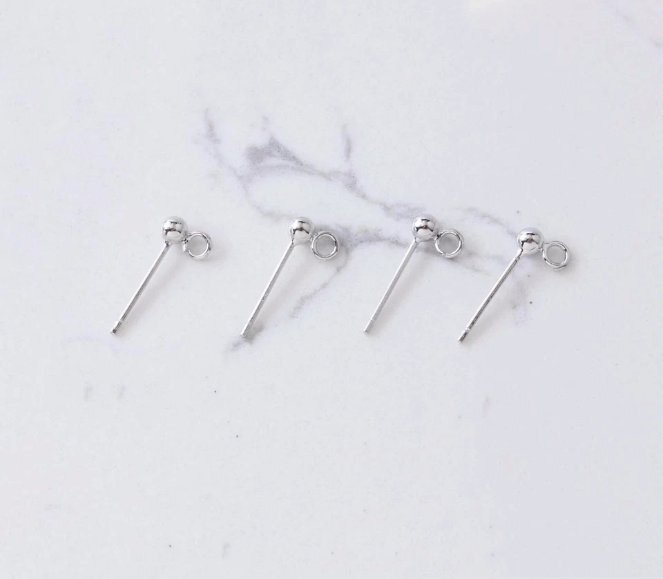 Pendiente de bola redondo tono oro/plata 10 un., pendiente de bola, poste de pendiente redondo Foto 4 de 4