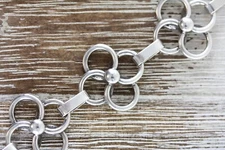 VINTAGE MODERNIST FINE SILVER 800 CHAIN LINK BRACELET 8" STACK EUROPEAN RETRO