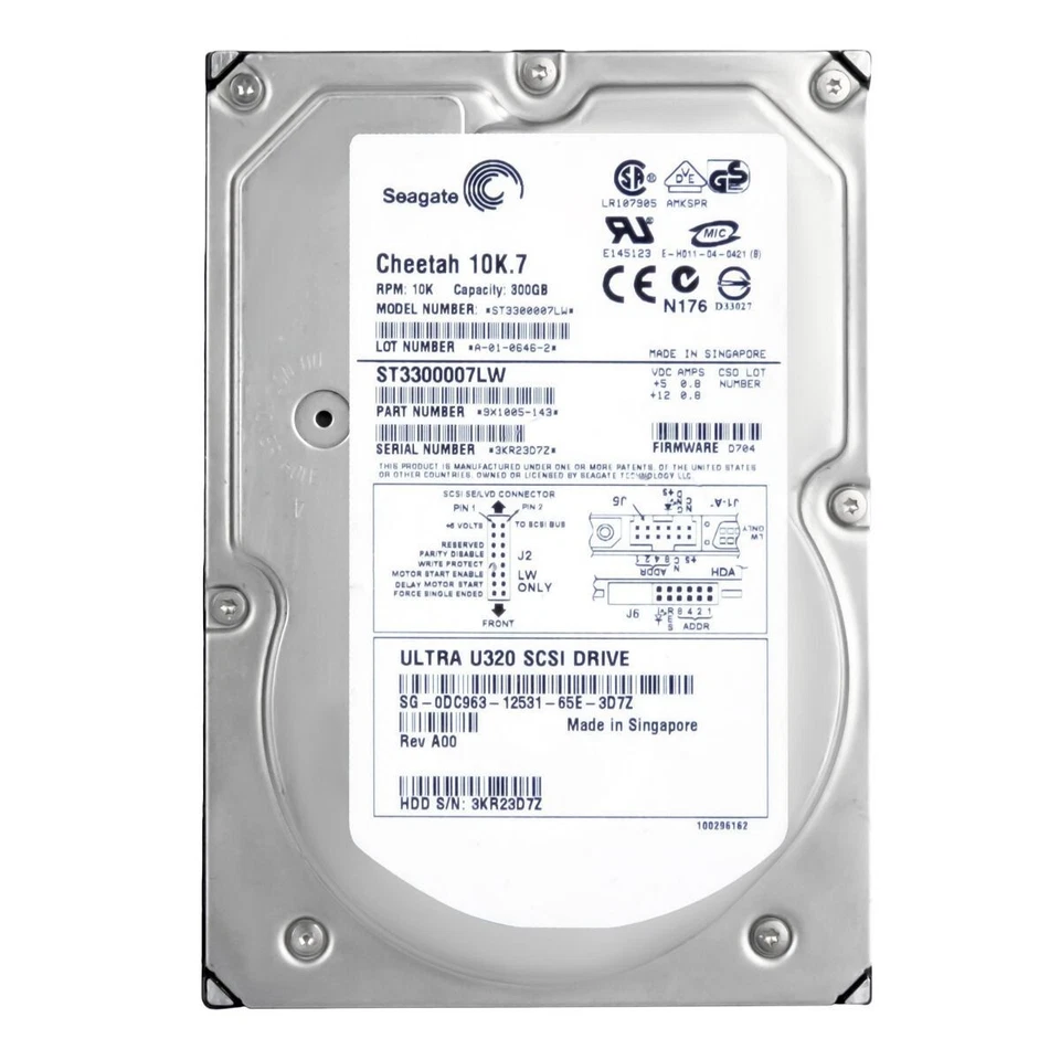 Hard Drive Dell 0DC963 DC963 ST3300007LW 300GB 10000U/Min 8MB SCSI 68-pin 3.5'' - Image 3 of 3