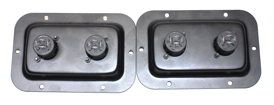 (2) Duas placas de conector de metal com Neutrik NL4MPXX genuíno Dual SpeakON para alto-falantes - Imagem 2 de 4