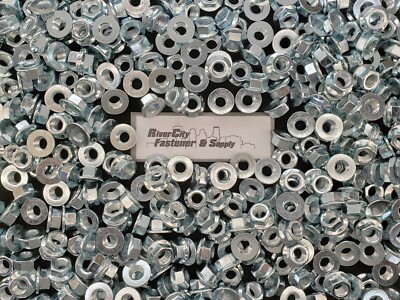 (10) M14-2.0 Metric Coarse Thread Flange Hex Nut 14mm x 2.0 DIN 6923 Zinc Plated
