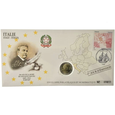[#487284] Italie, 2 Euro, 2012, Enveloppe philatélique numismatique, SPL, Bi-Met - Photo 1/2