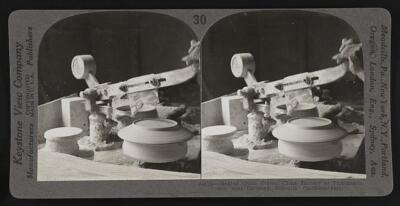 Making China plates China factory Pirkenhammer near Carlsbad Bohem - Old Photo