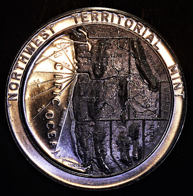 NORTHWEST TERRITORIAL MINT Pacific Ocean 1oz 999 FINE Silver art